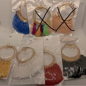 JOERICA 5 Pairs Bohemian Dangle Tassel Earrings for Women